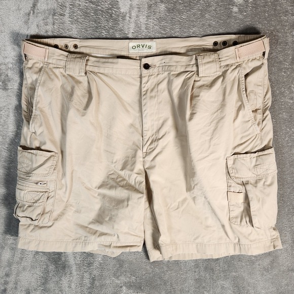 Orvis Cargo Shorts‎ Men's 44X7 Beige Pockets Cotton Workwear Dadcore - Picture 1 of 12